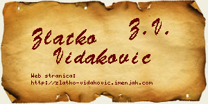 Zlatko Vidaković vizit kartica